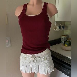 Y2k vintage Abercrombie maroon ribbed tank top.